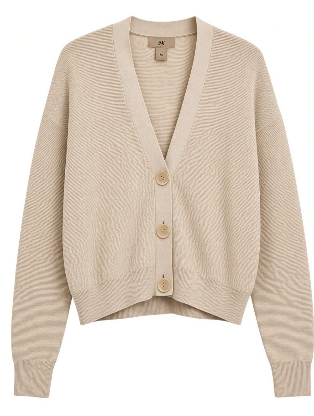 H&M Rib-knit Cardigan Cropped - Small